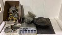 SHOP BOX WITH VALVE PACKINGS, SEALS, VAC PUMP DIAPHRAMS