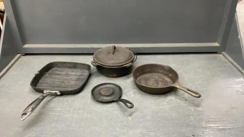CAST IRON PANS & SMALL DUTCH OVEN