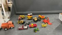 BOX OF VINTAGE TRUCKS & TRACTORS - TONKA&rsquo;S, BANDILINE, CORCI MAJOR