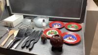 CUISINART KNIVES, CHRISTMAS PLATES, SALT + PEPPER, KITCHEN UTENSILS