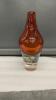 HEAVY GLASS AMBER VASE W/ CLEAR BASE