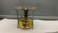 ANTIQUE COLEMAN BURNER W/ BRASS FUEL CONTAINER