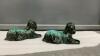 (2) MATCHING BMP POTTERY DOGS - UNMARKED