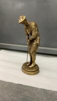 SOLID BRASS GENTLEMAN GOLFER STATUE