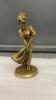 SOLID BRASS LADY GOLFER STATUE