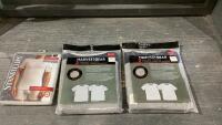 BOX OF (1) PACK OF 2 CREW NECK T SHIRTS (3XL), (2) HARVEST GEAR 2-PACK T SHIRT (2XL)