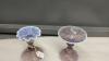 (2) ANTIQUE GLASS CANDLE HOLDERS W/ FLUTED TOPS - 2
