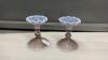 (2) ANTIQUE GLASS CANDLE HOLDERS W/ FLUTED TOPS - 4
