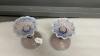 (2) ANTIQUE GLASS CANDLE HOLDERS W/ FLUTED TOPS - 5