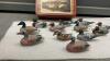 (12) MINI HAND CARVED WOOD DUCKS IN FIELD & STREAMS TIN BOX - 2