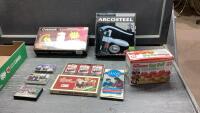 BOX W/CORKSCREW, WOODEN WARE SET, CASSETTES,