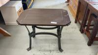 WOOD/STEEL SIDE TABLE