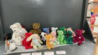 (14) ORIGINAL BEANIE BABIES & (1) BEANIE BUDDY & (1) BOYDS BEAR STUFFIE