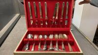 ASSORTED SILVERPLATE & STAINLESS CUTLERY IN BOX