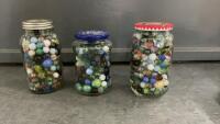 (3) JARS FILLED W/ MARBLES