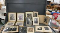 COLLECTION OF OLD/ANTIQUE PHOTO&rsquo;S & (4) FLORAL PICTURES