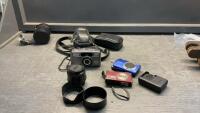 PENTAX FILM CAMERA & (2) DIGITAL CAMERAS, SIGMA LENS -