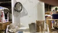 SHOP BOX W/ FIRST AID KIT, OUTLETS, OUTLET COVERS & MISCC