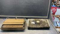 ANTIQUE BISSELS FLOOR SWEEPER HEAD & &ldquo;THE CLARK HEATER&rdquo; FOOT WARMER