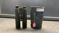 ANTIQUE FIELD GLASSES IN LEATHER CASE