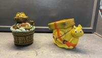 (2) VINTAGE COOKIE JARS - SNAIL & FROG