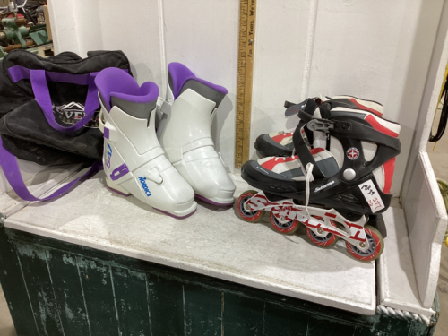 SKI BOOTS + ROLLER BLADES(SIZE 12)