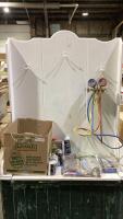 SHOP BOX W/ GAUGE SET, RECHARGE KIT, A/C GO, OIL LUBE & MISC