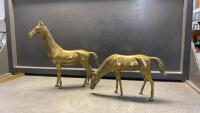 (2) BRASS HORSES
