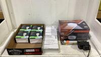 SHOP BOX W/ RBG COLORING CHAGING STRIPS, LED/DEL BULBS, YLTRA LED OUTDOOR BARN LIGHT & MISC