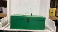 WOODEN TOOL BOX WITH CONTENTS