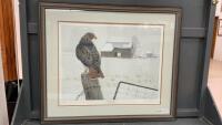 DUCKS UNLIMITED &ldquo;NOVEMBER RED-TAIL&rdquo; PRINT BY RON LOCKHART