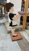 HANDCRAFTED &ldquo;FRENCH MAID&rdquo; WOOD SHELF
