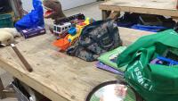 SHELF #14 - ASSORTED TOYS - STUFFIES, GAMES, CARS, BOOKS, STICK HORSE