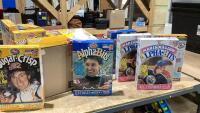 SHELF #13 - COLLECTABLE CEREAL BOXES WITH HOCKEY PLAYERS CARDS