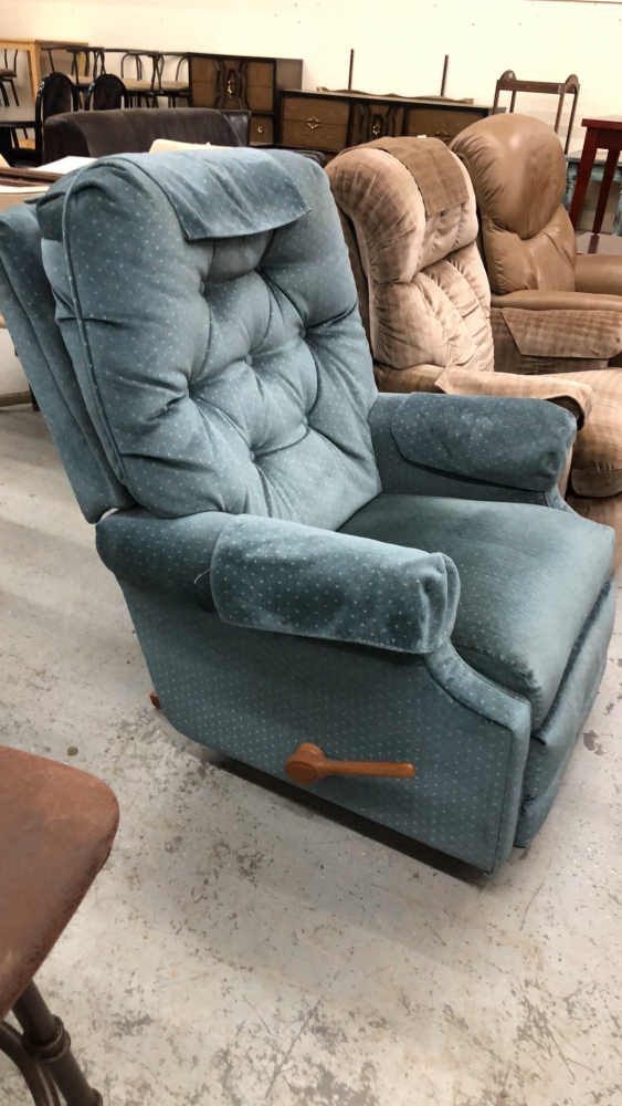DUSTY BLUE RECLINER ROCKER
