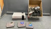 ORIGINAL NINTENDO GAME W/ (4) CONTROLLERS & (3) GAMES