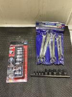 SHOP BOX W/ WRENCHES, HEX SOCKET & SOCKET SET
