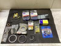 SHOP BOX W/ ASSORTED RINGS, BULLET CONNECTION & MISC