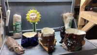 BURLAP, YARD DECOR, CERAMIC PLANTERS