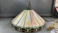 STAINED GLASS HANGING LIGHT FIXTURE - PLUGS INTO OUTLET