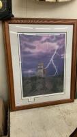 LARGE DUCKS UNLIMITED FRAMED ELEVATOR PRINT - PRAIRIE SENTINEL&rdquo; BY GLEN SCRIMSHAW