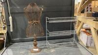(2)ITEMS - MINI DRESS FORM + WIRE WALL SHELF
