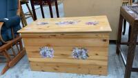 WOOD TRUNK W/ FLORAL DECALS