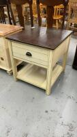 WOOD SIDE TABLE W/ 1-DRAWER