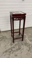 PLANT STAND W/ FAUX MARBLE STONE INSERT