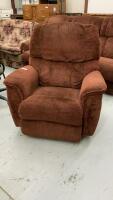 LA Z BOY BROWN CHENILLE ROCKER/RECLINER