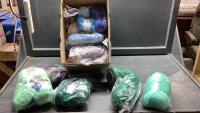BOX OF ASSORTED YARN + THREAD