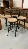 (4) SWIVEL BAR STOOLS W/ MICROSUEDE SEATS