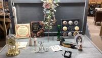 DECOR ITEMS - WILLOW TREE FIGURES, ANNIVERSARY CLOCK, DUCK