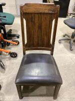 WOODEN LEATHER SEAT CHAIR